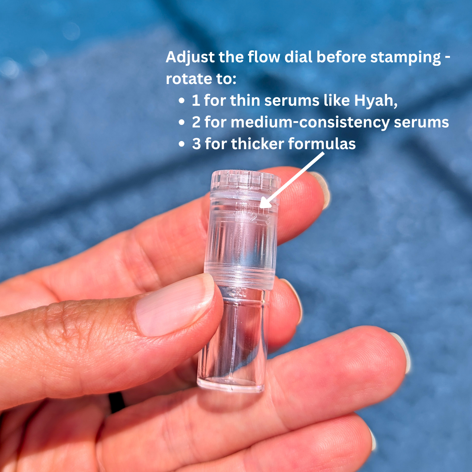 Hydra Pen cartridge with adjustable serum flow control settings